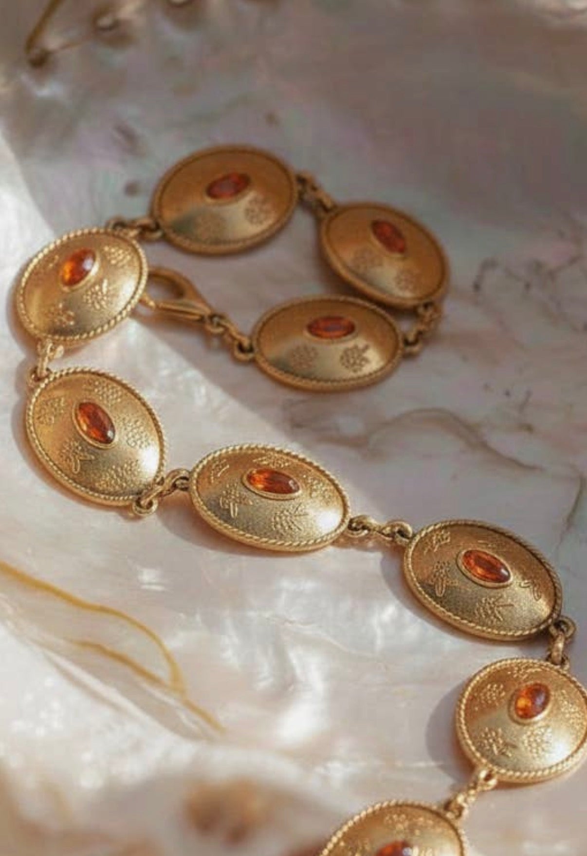 Floral Engraved Chain Belt