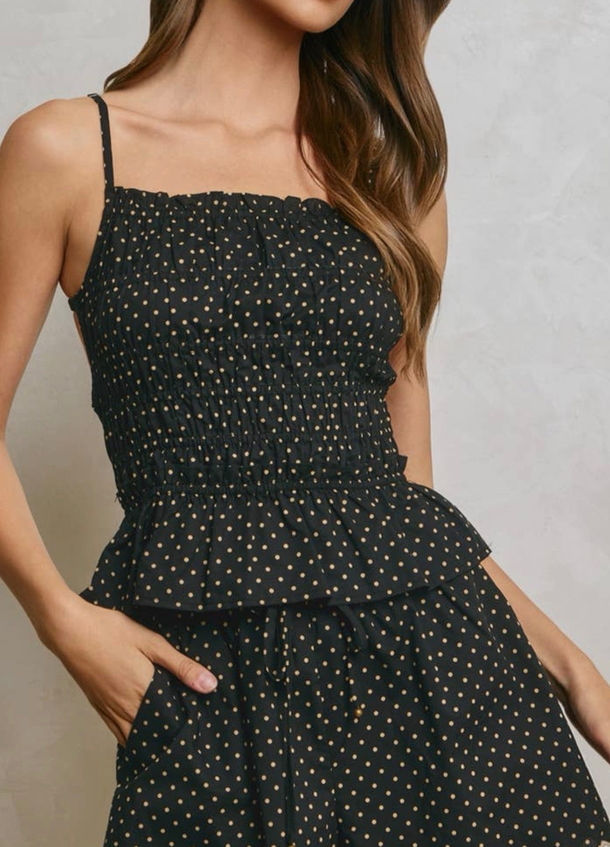 Ellie \ Pin Dot Sleeveless Top