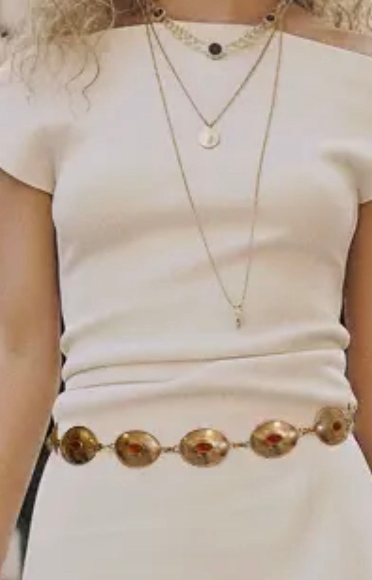 Floral Engraved Chain Belt