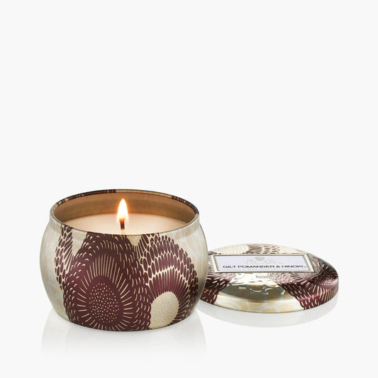 Voluspa Gilt Pomander & Hinoki Mini Tin Candle 4oz