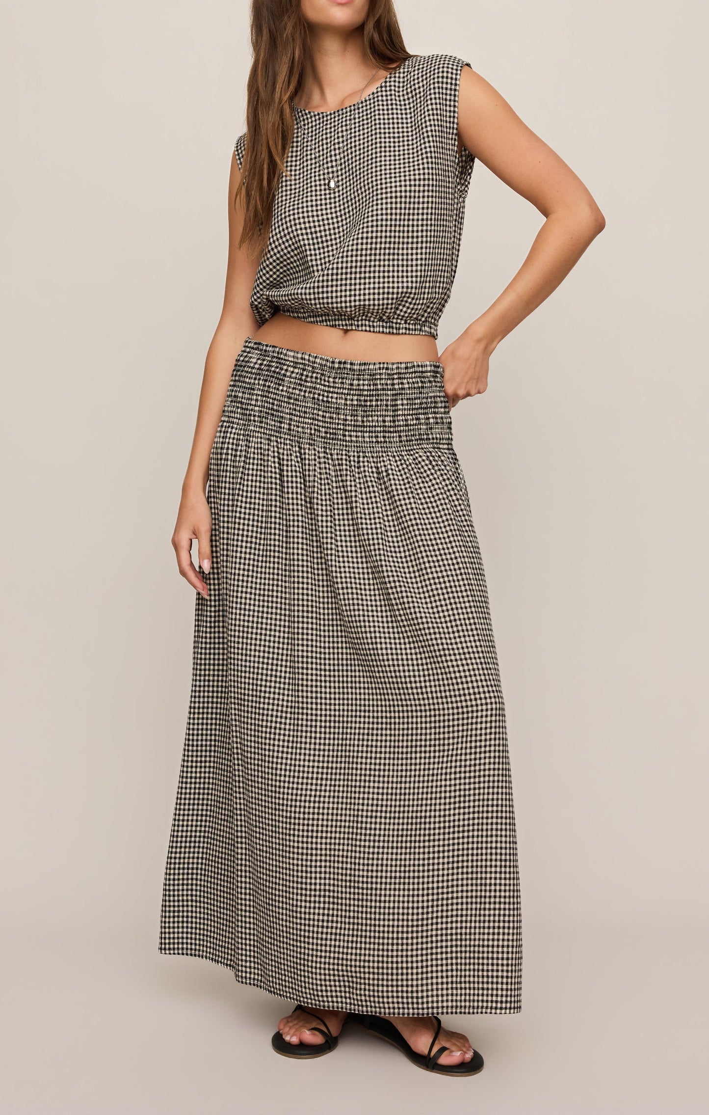 Z Supply | Merit Cropped Gingham Linen Top