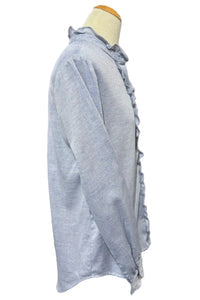 Dylan | Channing Ruffle Shirt in Chambray