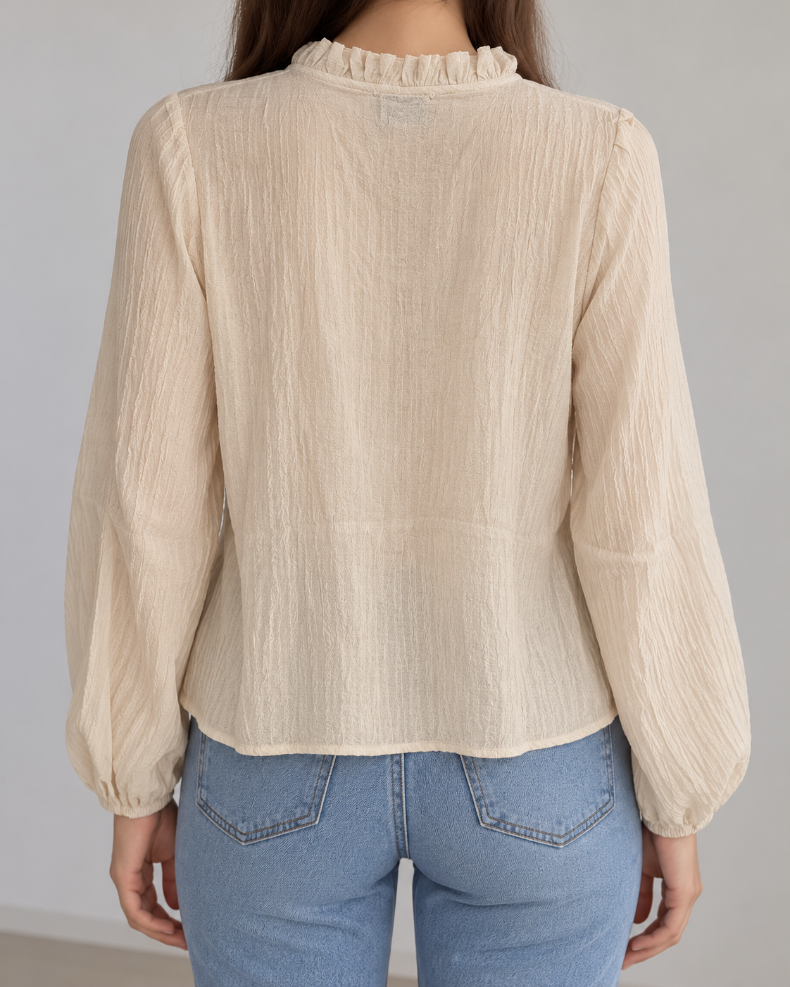 Eva Long Sleeve Cream Top