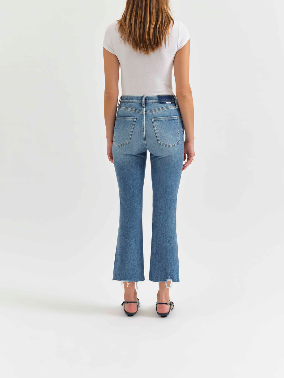 Daze |    Shy Girl Crop Flare Jean-  in Wide Awake Vintage