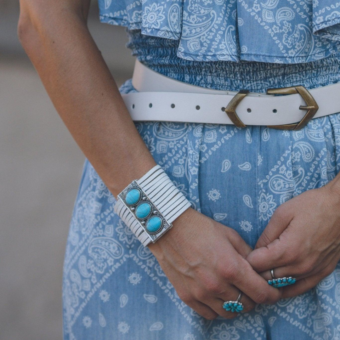 Boho Triangular Buckle Leather Belt