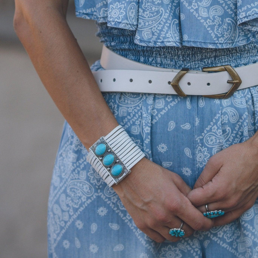 Boho Triangular Buckle Leather Belt