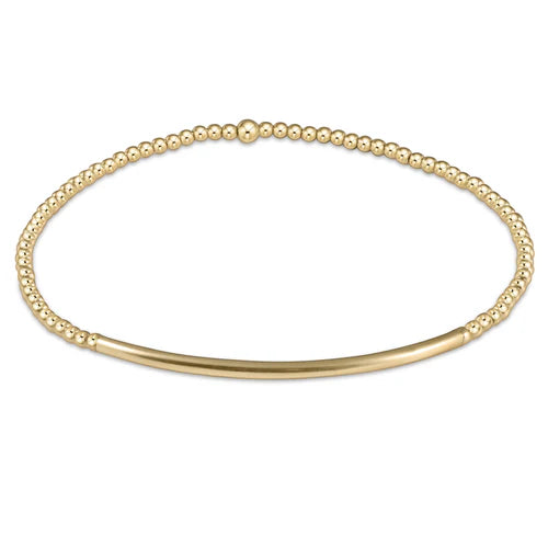 classic gold 2mm bead bracelet - bliss bar gold by enewton
