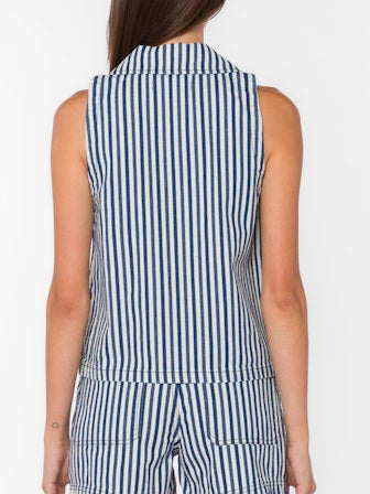 Velvet Heart | Kensey Sleeveless Collared Denim Top