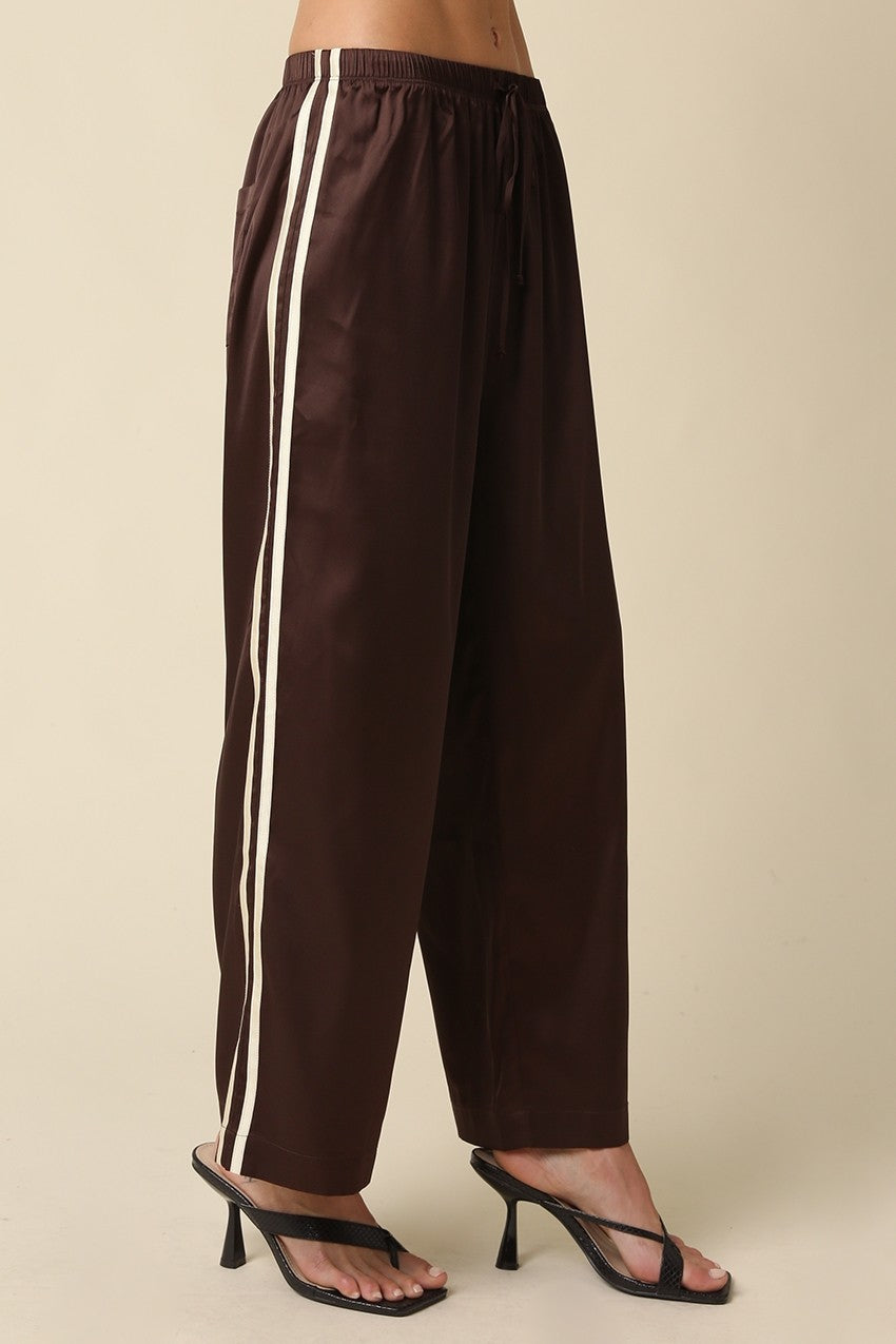 Satin Maggie Side Stripe Track Pant
