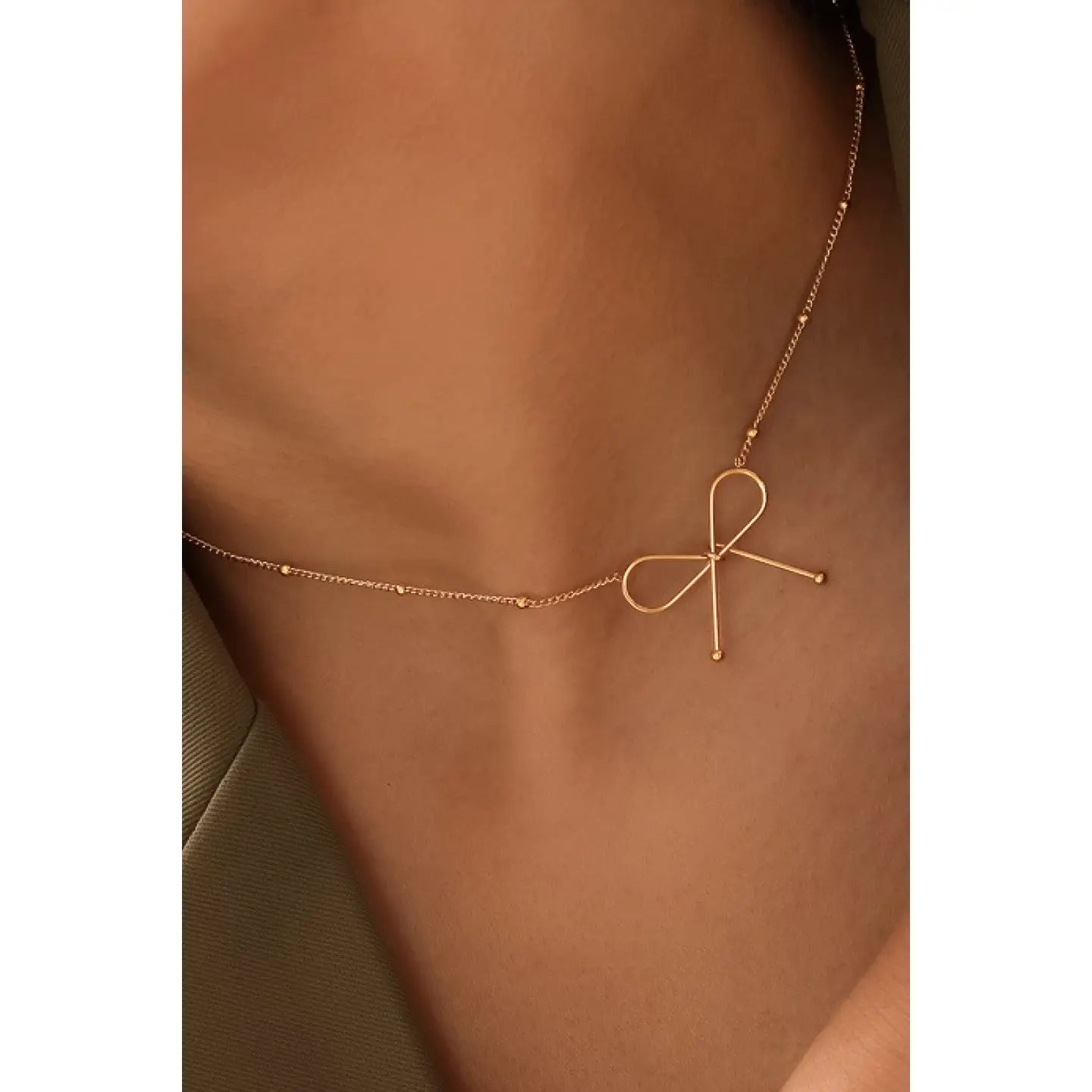 Gold Bow Necklace