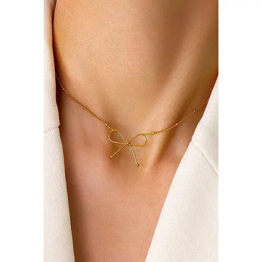 Gold Bow Necklace