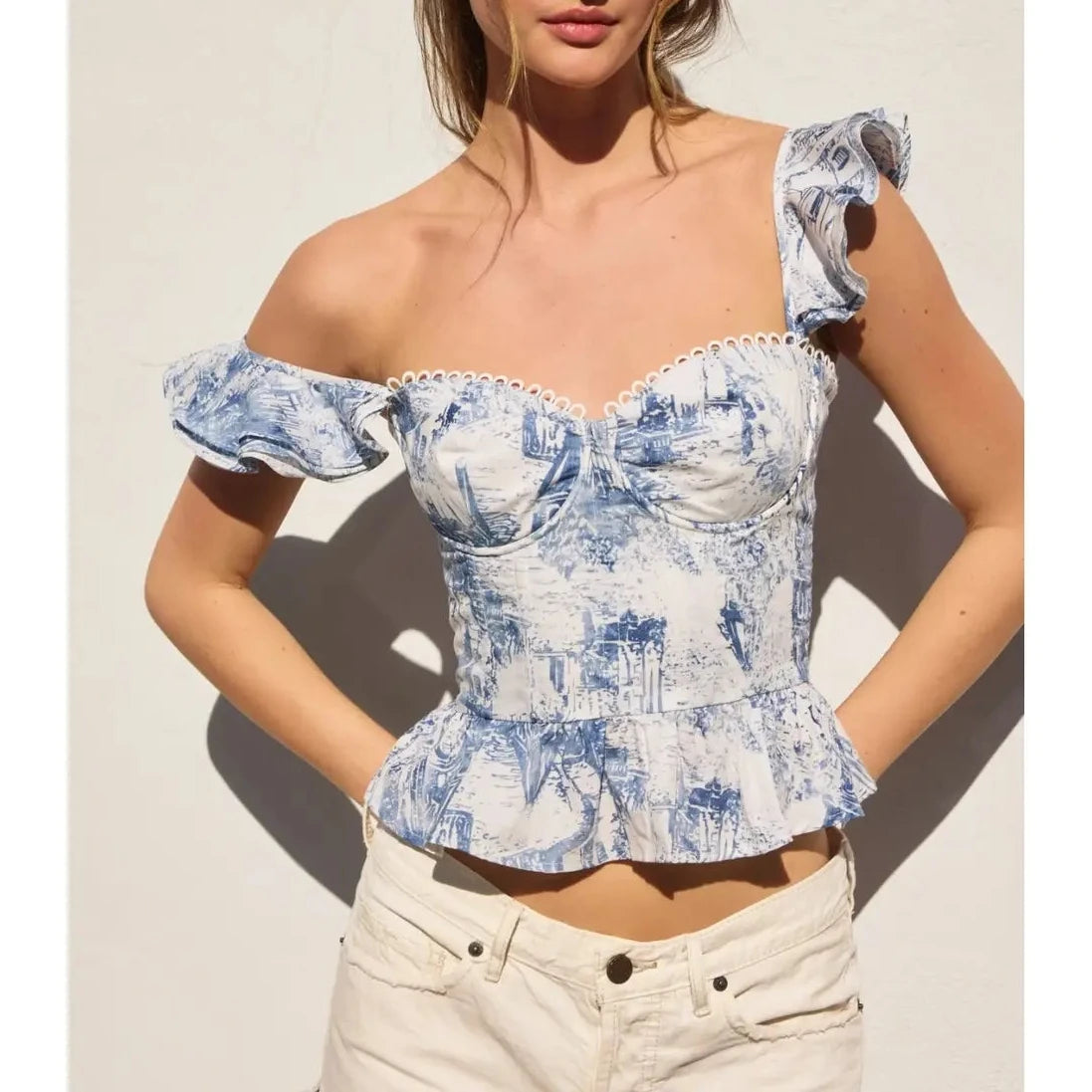 Vivian Coastline Corset Flutter Top