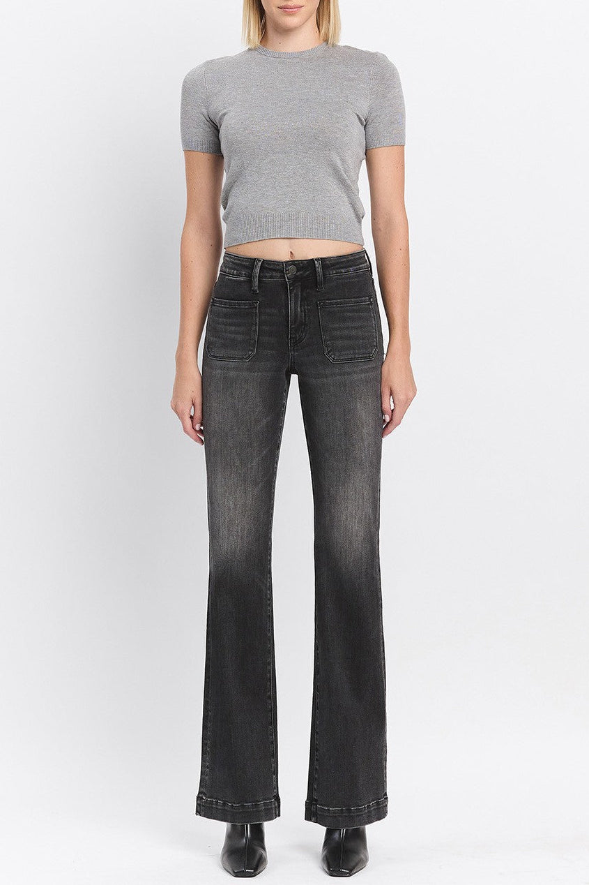 Lynn High Rise Patch Pocket Flare Jean