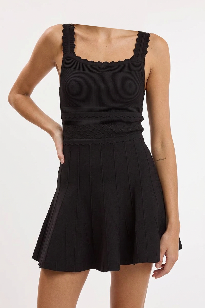 Erica Scallop Cut Knit Mini Dress