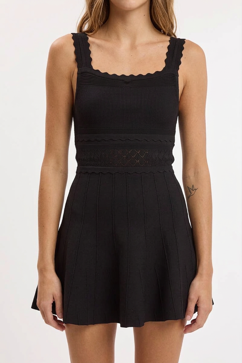 Erica Scallop Cut Knit Mini Dress