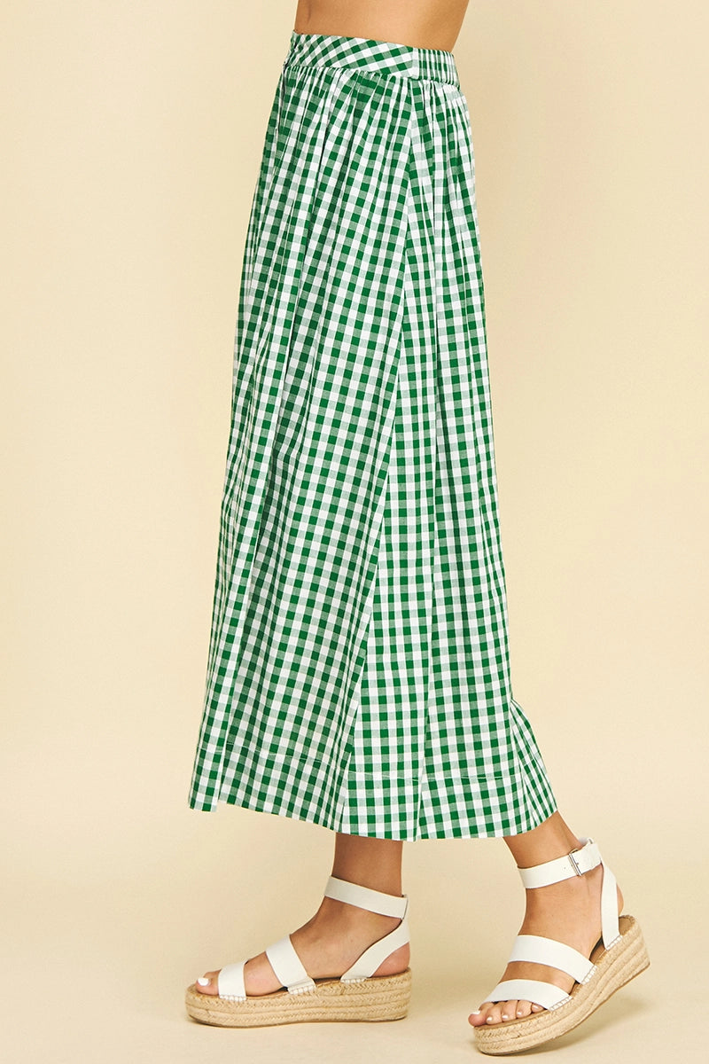 Harper Gingham Button Down Midi Skirt