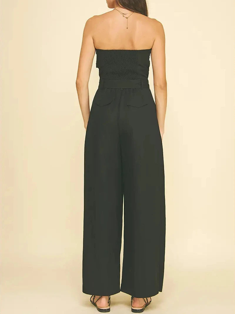 Evie Black Strapless Jumpsuit