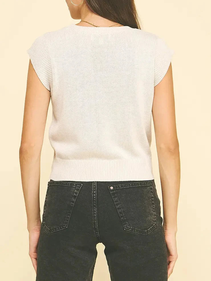 Casey Cap Sleeve Knit Top