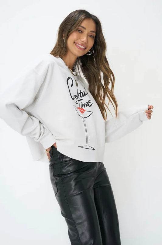 Cocktail Time Cropped Sweatshirt