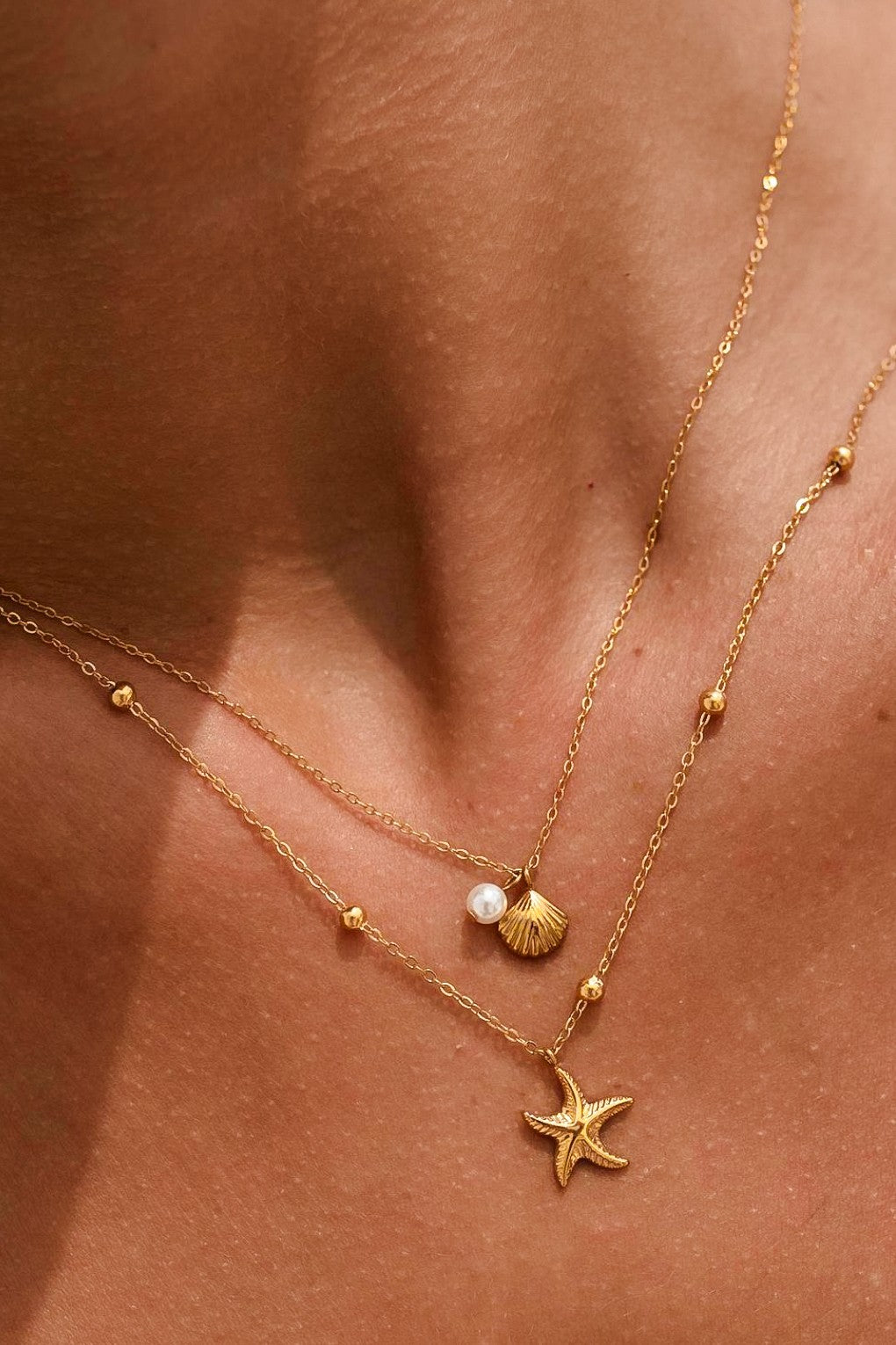 Starfish Seashell Layered  Necklace