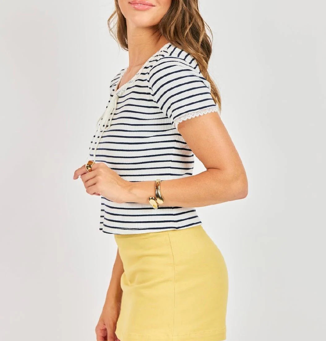 Dejavu Stripe Short Sleeve Tee