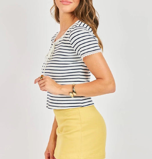Dejavu Stripe Short Sleeve Tee