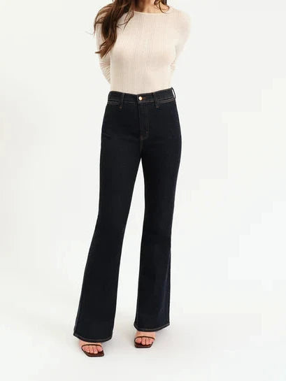 Daze Sunset Flare High Rise Leg in Rinse