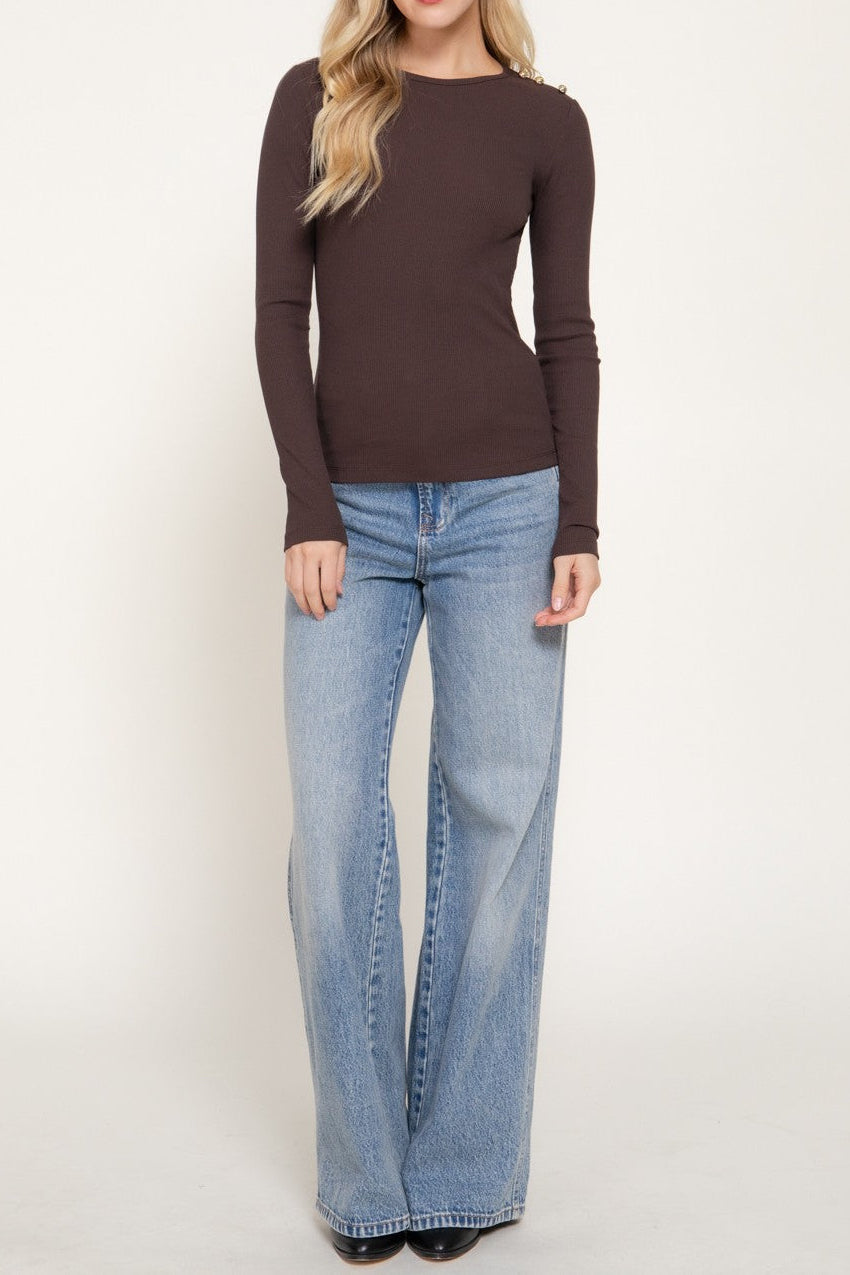 The Veda Long Sleeve Crew Neck Top