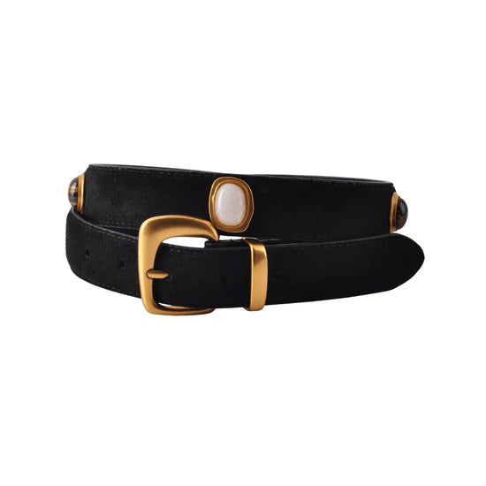 The Stargazer's Stone Studded Suede Belt