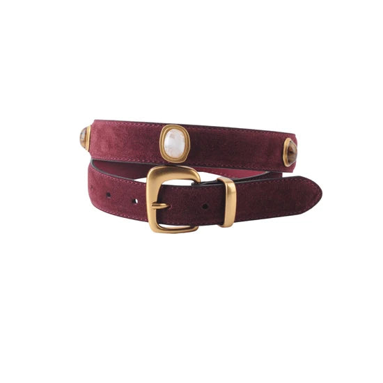 The Stargazer's Stone Studded Suede Belt