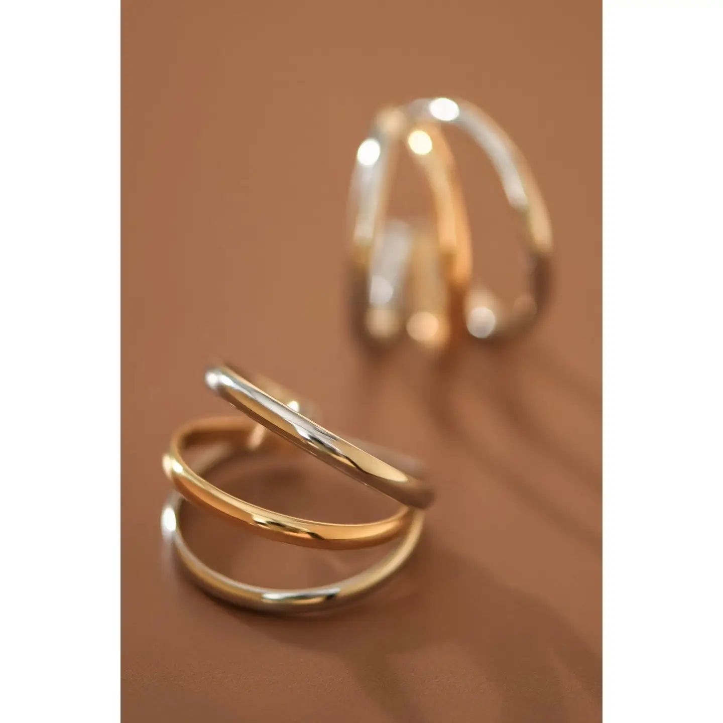 Hoop Two Tone Earrings