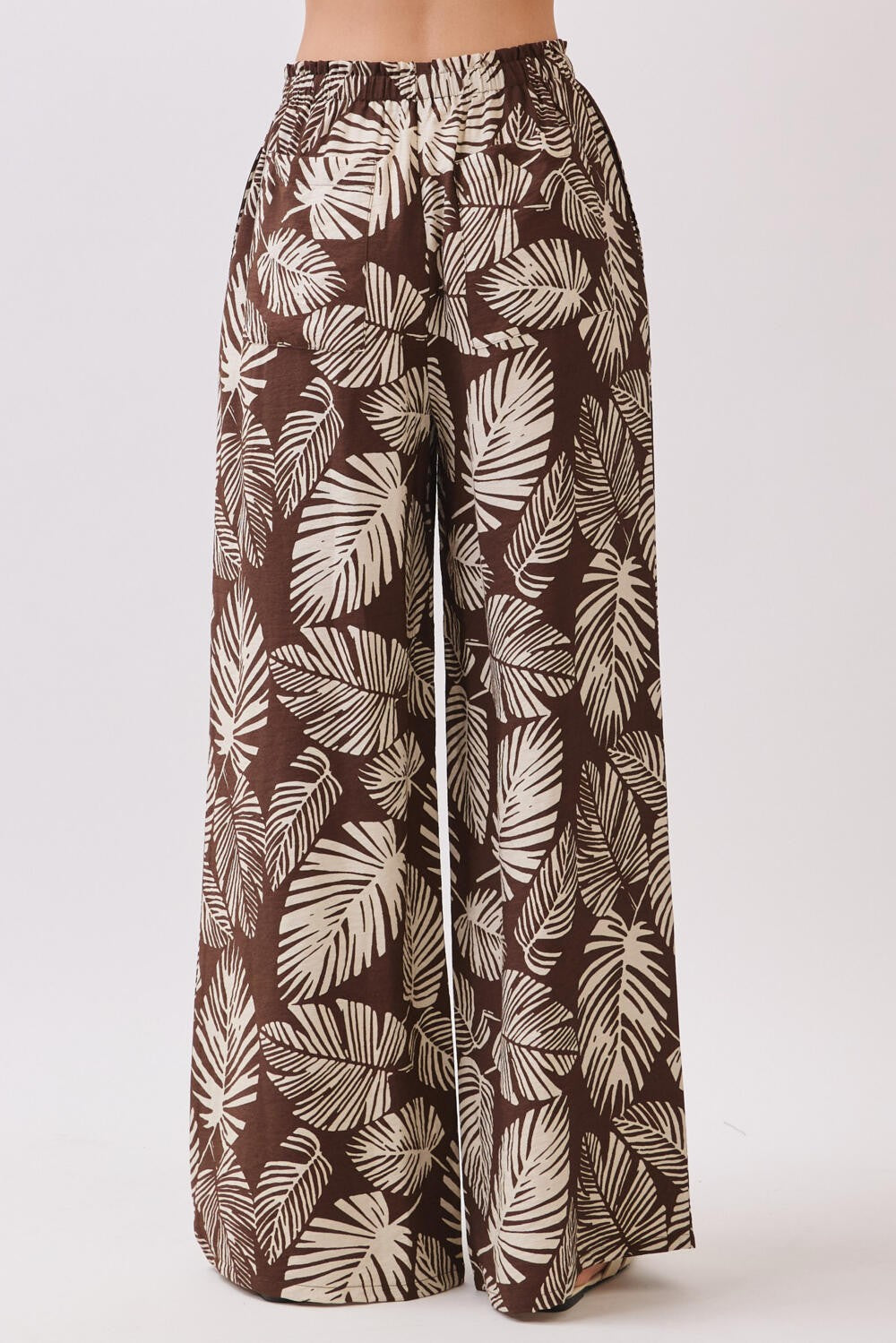 Teri Brown Print Wide Leg Pant