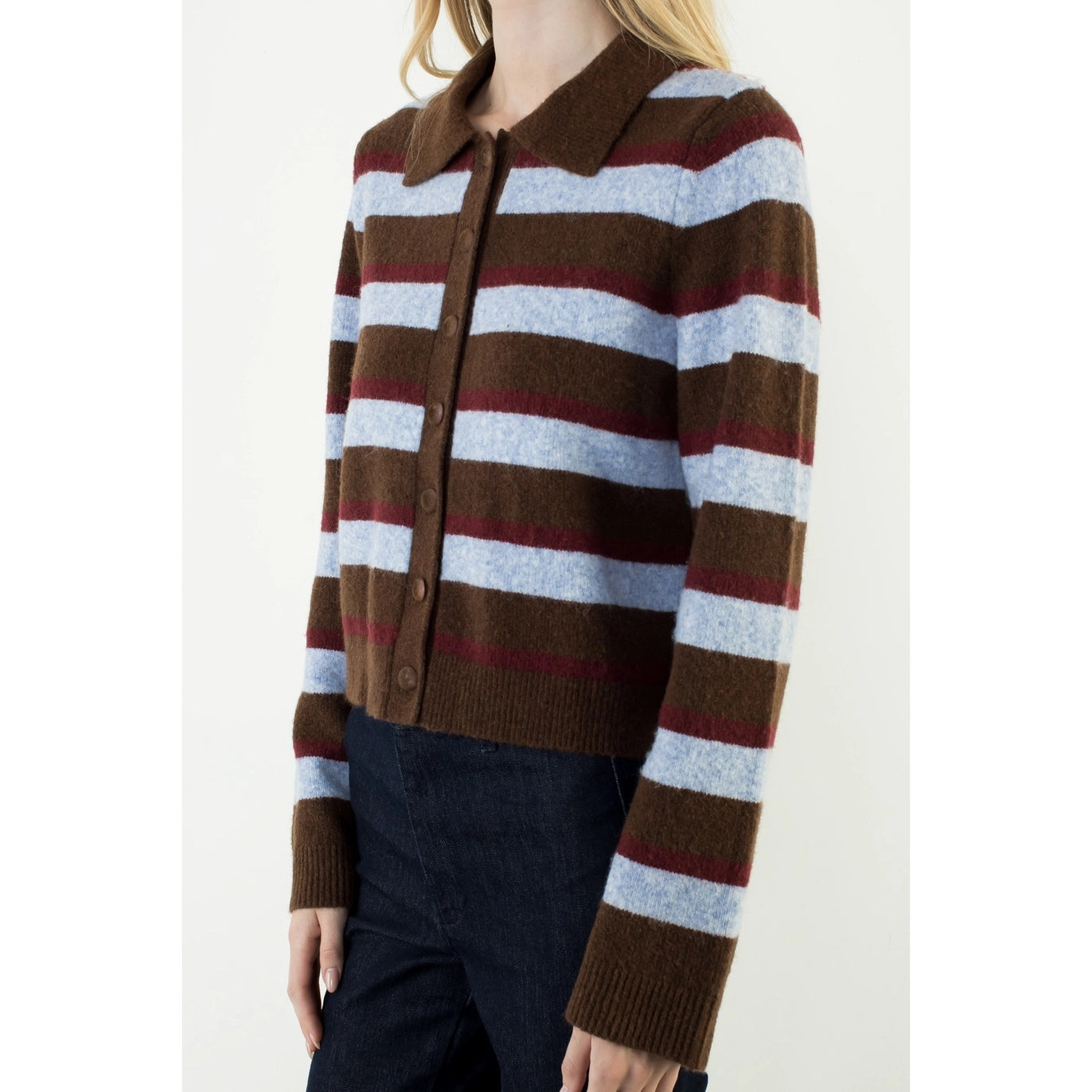 Colette Stripe Button Down Cardigan